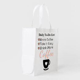 Drink meer koffie perzik boodschappentas