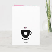 Drink meer koffie wit roze verjaardag kaart (Achterkant)