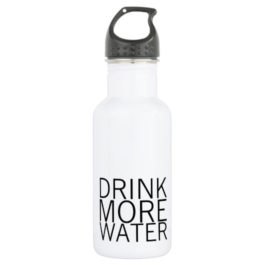 Drink Meer water | Eenvoudig minimalistisch Waterfles (Voorkant)