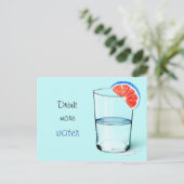 Drink Meer water / glas water Briefkaart (Staand voorkant)
