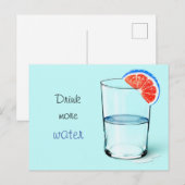 Drink Meer water / glas water Briefkaart (Voorkant / Achterkant)