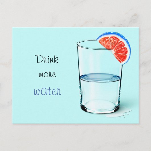 Drink Meer water / glas water Briefkaart (Voorkant)