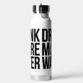 DRINK MEER WATER met een blauw druppel icoon Waterfles (Links)