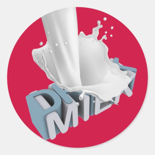 Drink melk! 3D Ronde Sticker (Voorkant)
