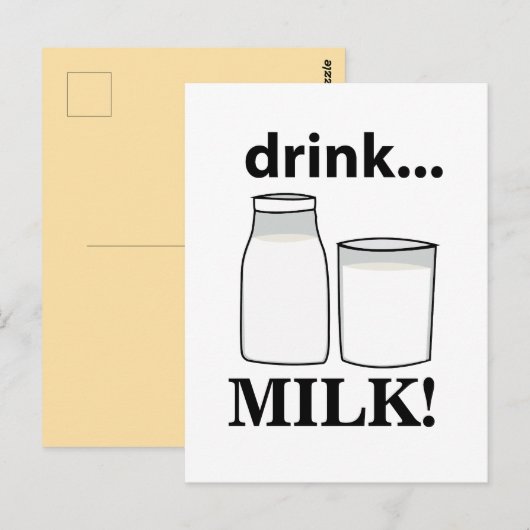 Drink Melk Briefkaart (Voorkant / Achterkant)