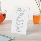 Drink Menu Wedding Reception Reclamebord Met Voetstuk (Insitu)