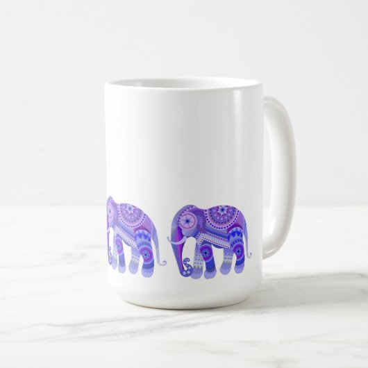DRINK MET BLUE PAARSE COOL ELEPHANT COFFEE MOK (Voorkant rechts)