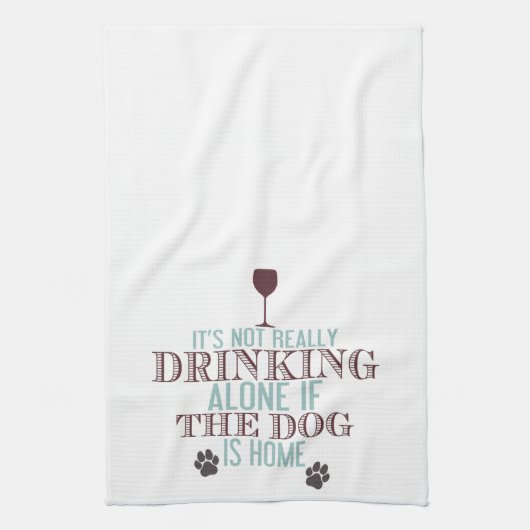 Drink met de hond | Funny Kitchen Towel Theedoek (Verticaal)