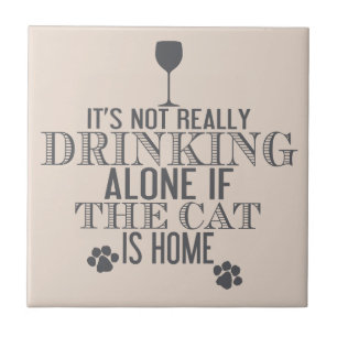 Drink met de kat Grappig Onderzetter Tegeltje