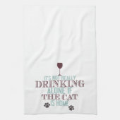 Drink met de kat | Grappige keukenhanddoek (Verticaal)