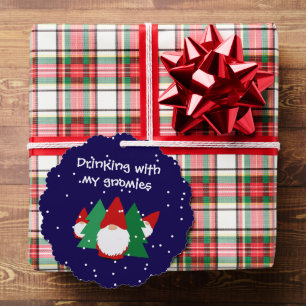 Drink met mijn gnomies Grappige Kerst Ornament Kaart