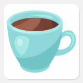 Drink met warme chocolade vierkante sticker (Voorkant)