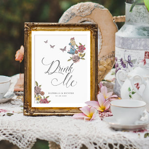 Drink mij Alice in Wonderland Tea Party Poster