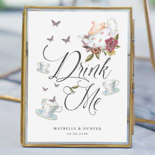 Drink mij Alice in Wonderland Tea Party Poster