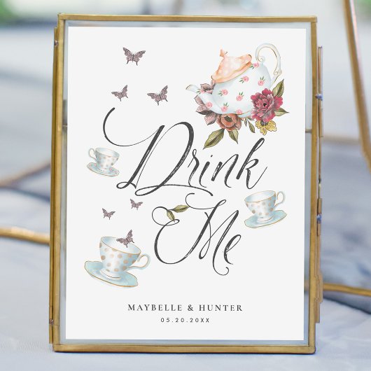 Drink mij | Alice in Wonderland Tea Party Poster