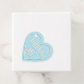 "Drink mij" Tea Party Blue Heart, gepersonaliseerd Bedankjes Labels (In situ)