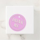"Drink mij" Wonderland Tea Party Pink Personalized Bedankjes Labels (In situ)