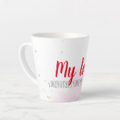 Drink mijn liefde latte mok (Linkerhoek)