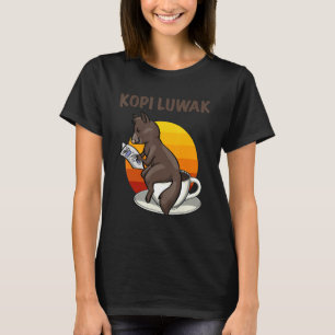 Drink Mijn poops Vrouwen Koffee Cat kopi luwak Lov T-shirt