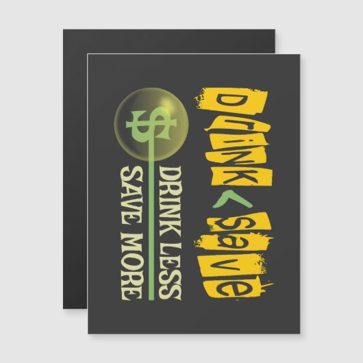 Drink minder, bespaar meer magnetische uitnodiging (Voorkant / Achterkant)