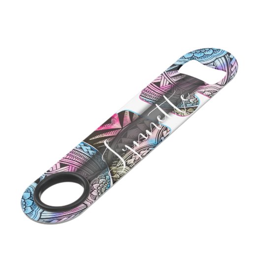 Drink naam van het Beer Bartender Pattern-monogram Speed Flessenopener (Achterkant Gekanteld)