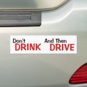 Drink niet en rijd dan niet bumpersticker (Op auto)