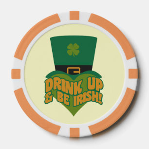 "Drink omhoog en wees Iers!" pokerchips