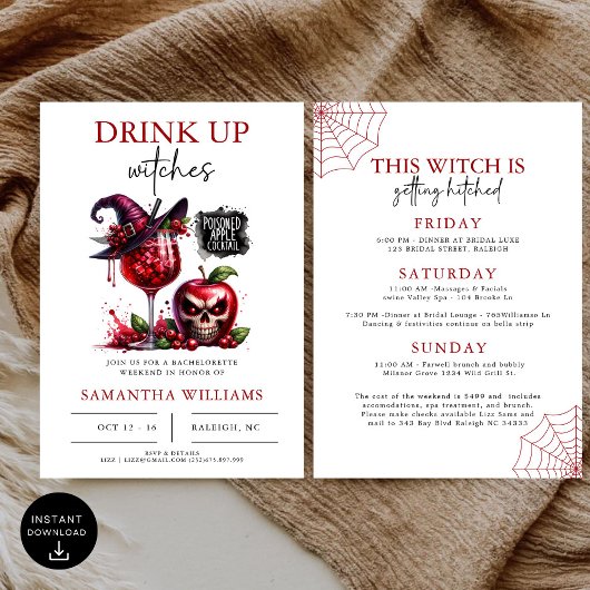 Drink omhoog heksen gotische vrijgezellenfeest kaart