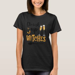 Drink omhoog heksen wijnglas heks Pet Drink hal T-shirt