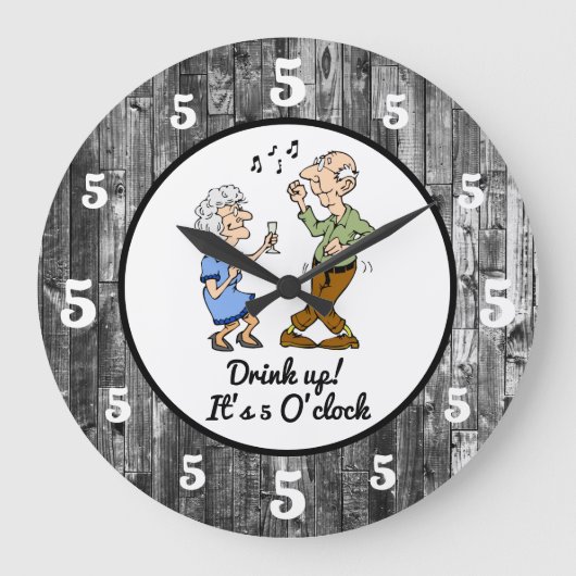 Drink omhoog Het is 5 uur. Grote Klok (Voorkant)