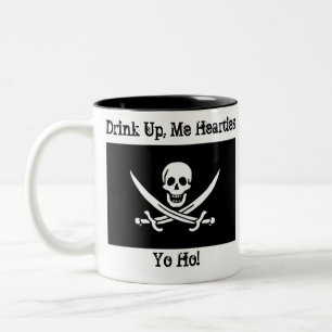 Drink omhoog, ik hoor je ho. tweekleurige koffiemok