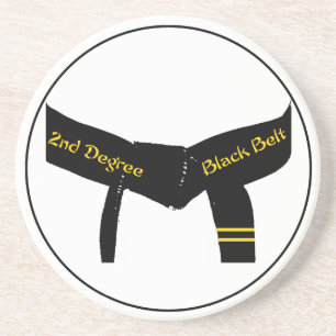 Drink Onderzetter Martial Arts 2e graads Black Bel