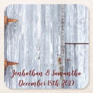 Drink onderzetters Wit Wassen Hout Schuur Deur Lan