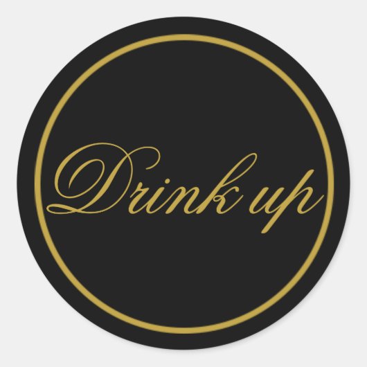 Drink op bruiloft Sticker Black Gold (Voorkant)