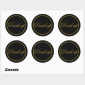 Drink op bruiloft Sticker Black Gold (Vel)