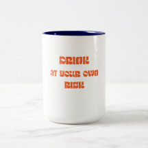 Drink Op Eigen Risico Grappige Retro Koffiemok