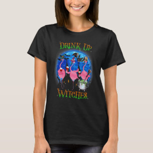 Drink op heksen Flamingo Witch Vibes Halloween Co T-shirt