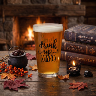Drink Op Heksen Grappige Halloween Script Quote Glas