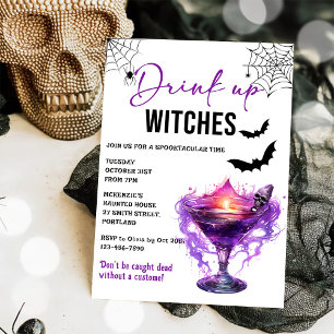 Drink Op Heksen Halloween Feest Uitnodiging