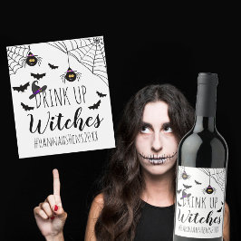 Drink Op Heksen Halloween-feest vrijgezellenfeest  Wijn Etiket