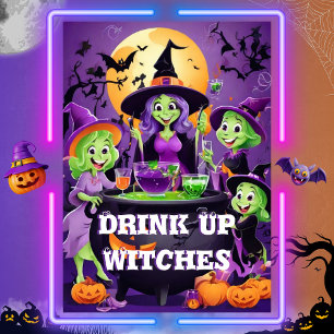 Drink op Heksen! Leuk Halloween Meidenavondje Kaart