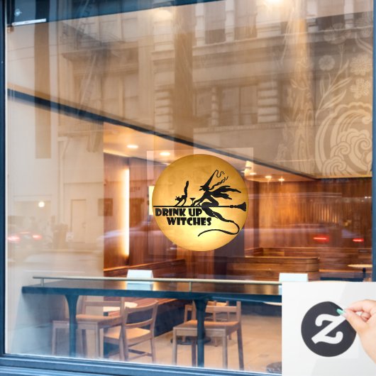 Drink op heksen raamsticker (Cafe Raam)