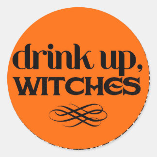 Drink op heksen ronde sticker