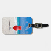 Drink op het strand bagagelabel (Voorkant horizontaal)