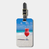 Drink op het strand bagagelabel (Voorkant verticaal)
