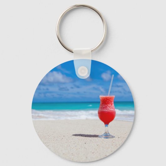 Drink op het strand sleutelhanger (Voorkant)
