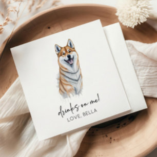 Drink op mij! Shiba Inu Hond Huisdier Bruiloft Servet