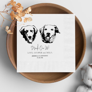 Drink op ons huisdieren aangepaste hand tekening b servet