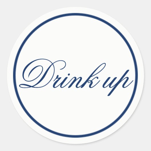 Drink op weddenschap en welkomsttas Sticker-marine Ronde Sticker (Voorkant)