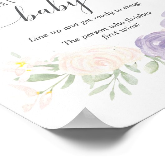 Drink Paars Baby shower van pasta Poster (Hoek)